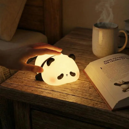 Cute Panda Lamp - RGB Night Light | Silicone Lamp | Touch Sensor | USB Rechargeable for Kids Room & Bedroom Decor