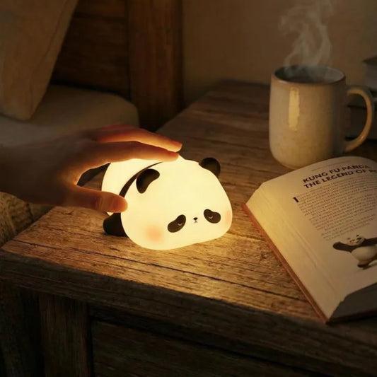Cute Panda Lamp - RGB Night Light | Silicone Lamp | Touch Sensor | USB Rechargeable for Kids Room & Bedroom Decor