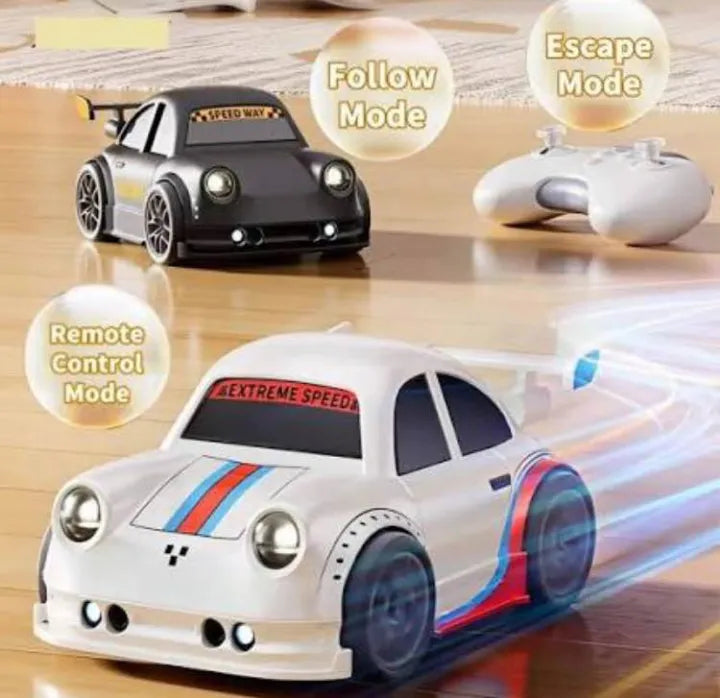 Rechargeable Mini RC + Sensor Car with Gesture Control | Follow | Escape Mode & 360° Stunt | LED Lights & Music | Kids Racing Toy | Kids Special Birthday Gift