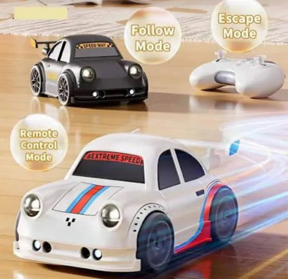 Rechargeable Mini RC + Sensor Car with Gesture Control | Follow | Escape Mode & 360° Stunt | LED Lights & Music | Kids Racing Toy | Kids Special Birthday Gift