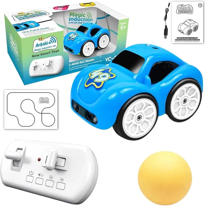 5 in 1 RC Mini Magic Induction Car - 2.4GHz R/C mode | Follow Pattern | Dodge | Line Patrol | Auto demo mode with Music & Sound for Kids
