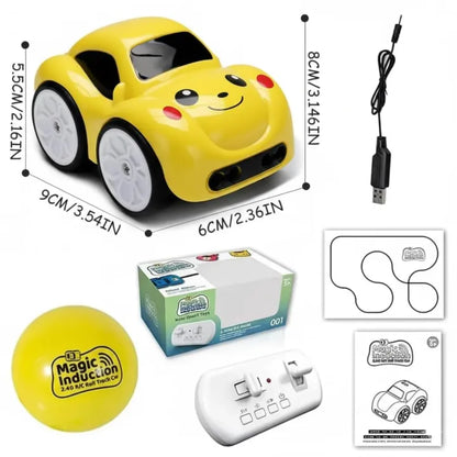 5 in 1 RC Mini Magic Induction Car - 2.4GHz R/C mode | Follow Pattern | Dodge | Line Patrol | Auto demo mode with Music & Sound for Kids