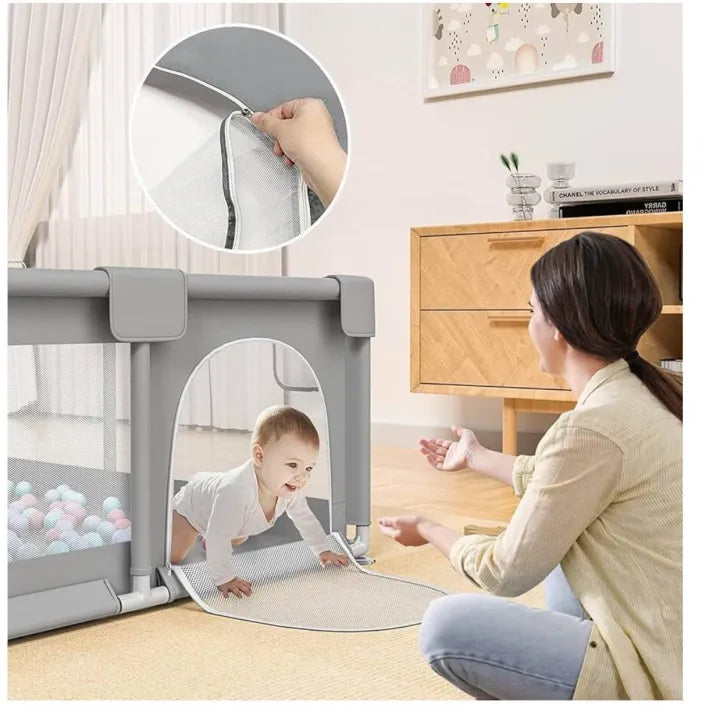 150*150 cm - Foldable Spacious Indoor Baby Playpen with Safety Fence Large Play Yard for Living Room Fun & Secure Toddler Play Area
